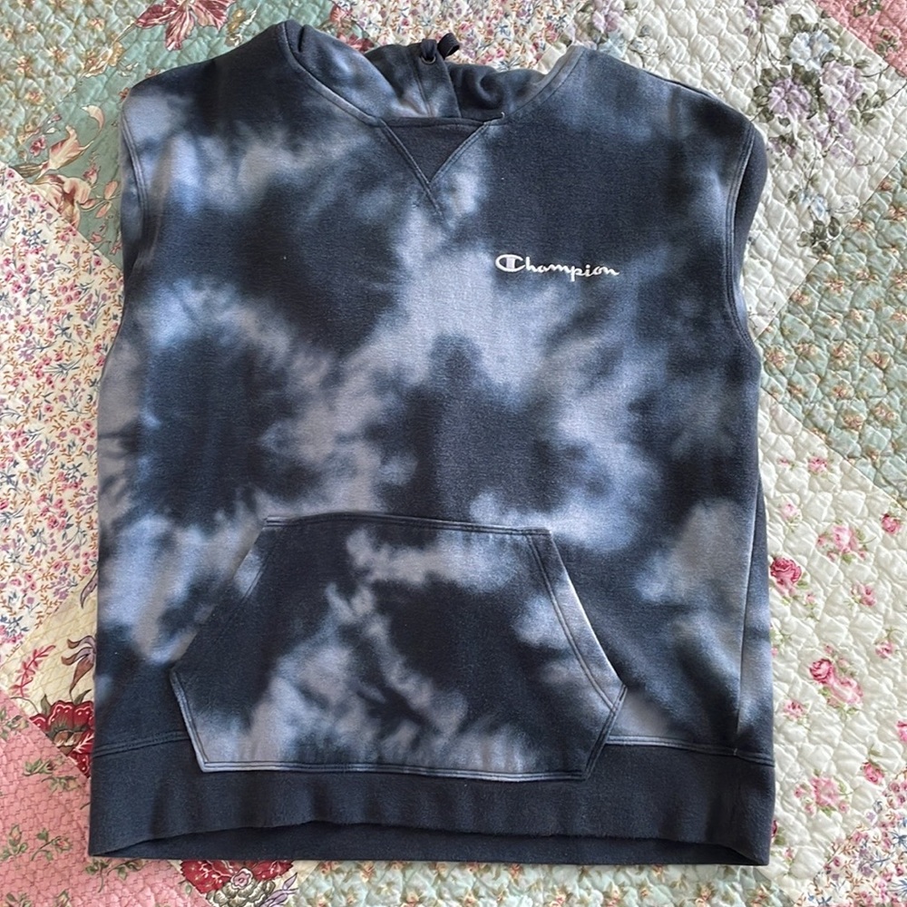 Blue Tie Dye Champion Hoodie